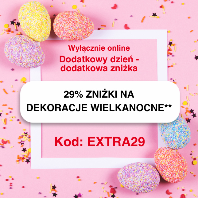 Uzyskaj 29% zniżki na dekoracje wielkanocne